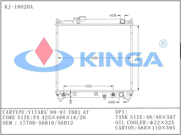 Auto Radiator Aluminum Brazed Suzuki Vitara Td01 With Flat Tube